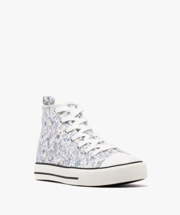 Baskets montantes en toile fleuri femme vue3 - FOLLOW ME G4G - GEMO