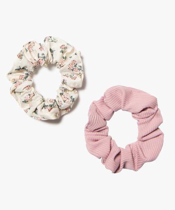 Chouchou fille motif fleuri (lot de 2) vue1 - GEMO (ACCESS) - GEMO