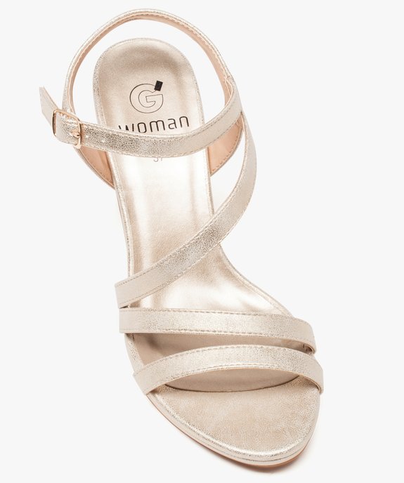 Sandales femme à talon haut en suédine avec brides vue5 - GEMO(URBAIN) - GEMO