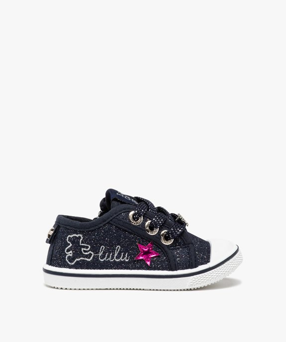 Tennis bébé fille zippées en toile brillante -  Lulu Castagnette vue1 - LULU CASTAGNETT - GEMO