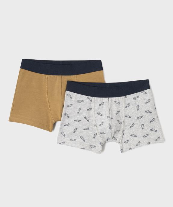 Boxers en coton biologique motifs voitures garçon (lot de 2) vue1 - GEMO 4G GARCON - GEMO