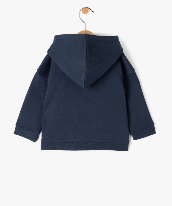 Sweat zippé molletonné à capuche bébé garçon vue3 - GEMO(BEBE DEBT) - GEMO