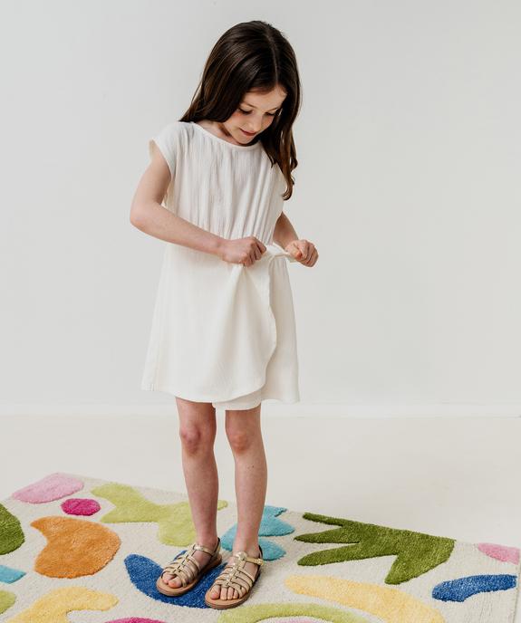 Robe courte sans manches en maille froissée fille vue1 - GEMO 4G FILLE - GEMO
