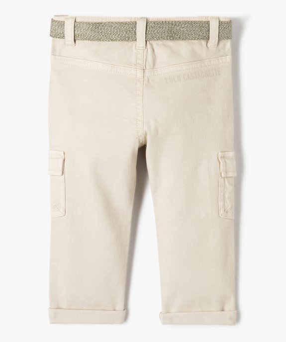 Pantalon bébé garçon cargo avec ceinture chinée - LuluCastagnette vue4 - LULUCASTAGNETTE - GEMO