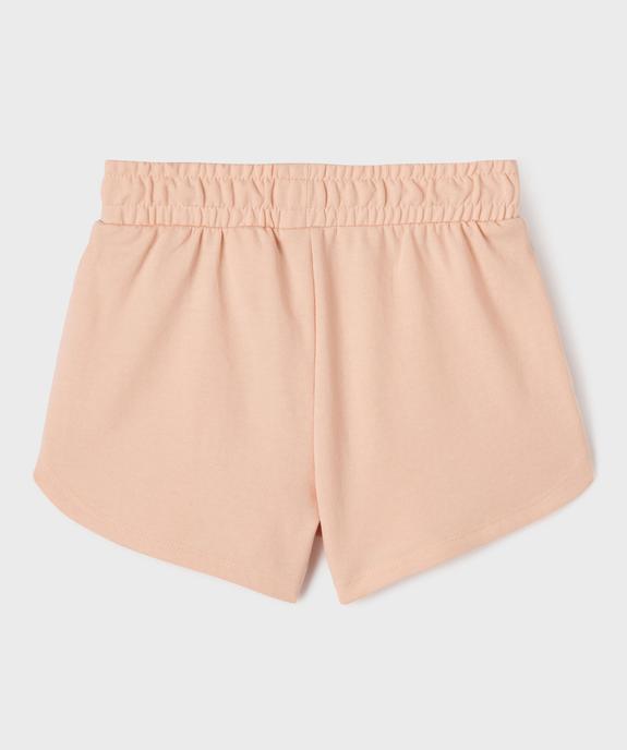 Short en maille French Terry avec taille élastique fille vue4 - GEMO 4G FILLE - GEMO