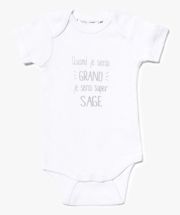 Bodies assortis à message (lot de 3) vue3 - GEMO(BB COUCHE) - GEMO