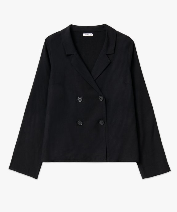 Chemise fluide à manches longues et double boutonnage femme vue4 - GEMO 4G FEMME - GEMO