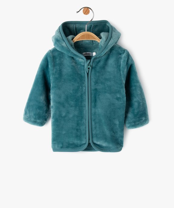 Sweat zippé à capuche en fourrure imitation bébé vue2 - GEMO(BB COUCHE) - GEMO