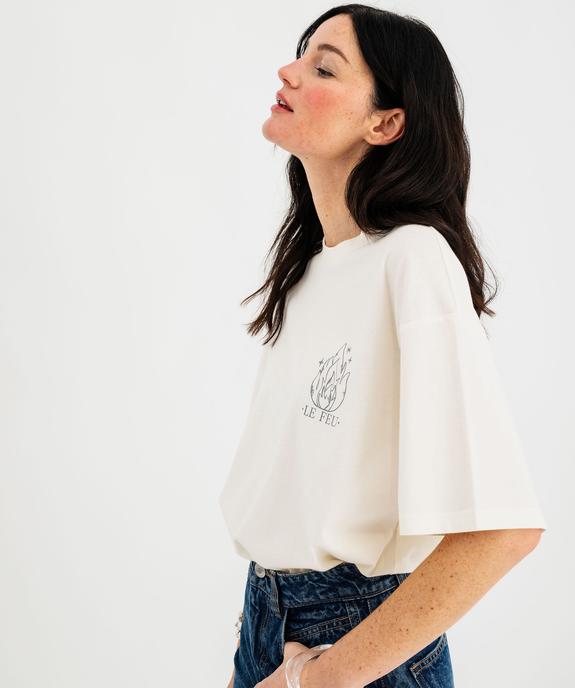 Haut de pyjama avec motif poitrine et dos mixte vue6 - GEMO 4G FEMME - GEMO