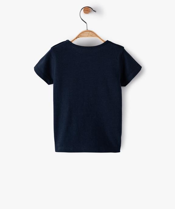 Tee-shirt bébé fille à manches courtes et motif pailleté vue3 - GEMO 4G BEBE - GEMO