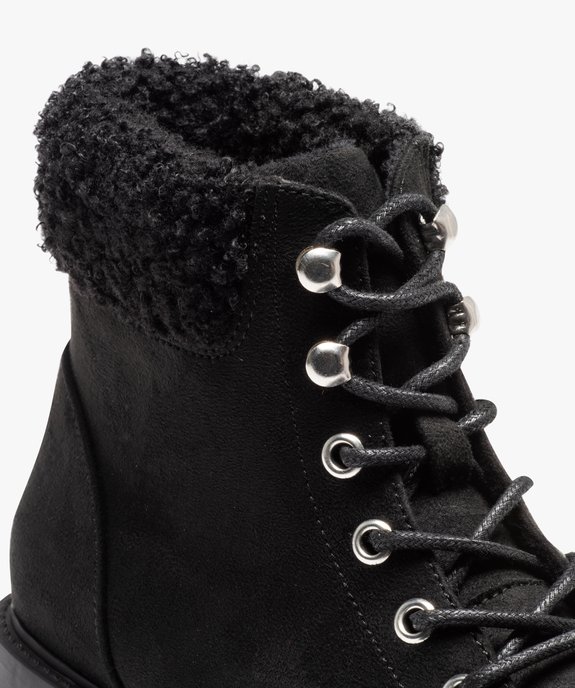 Boots femme unies en suédine à col fourré vue6 - GEMO (CASUAL) - GEMO