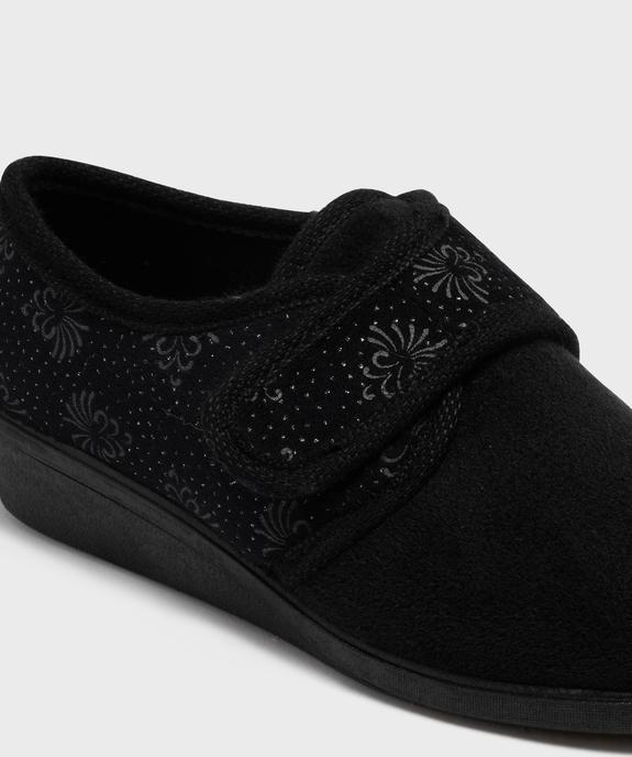 Chaussons confort en velours avec fermeture scratch femme vue7 - G'FLEX GEMO FOR GOOD - GEMO