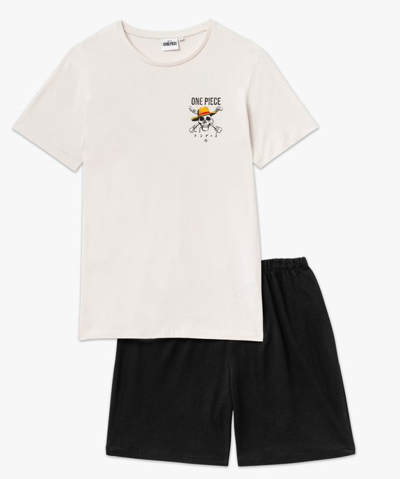 Pyjashort en coton imprimé homme - One Piece vue4 - ONE PIECE - GEMO