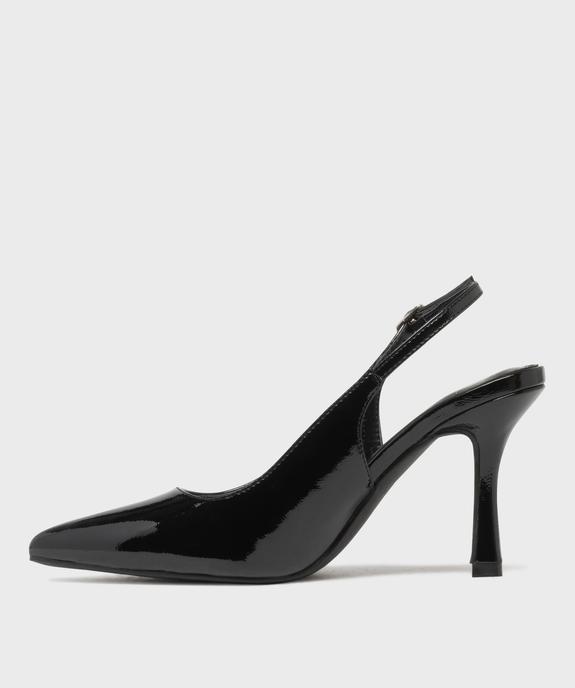 Escarpins slingback vernis à talon fin et détails ajourés - Follow Me vue3 - FOLLOW ME - GEMO