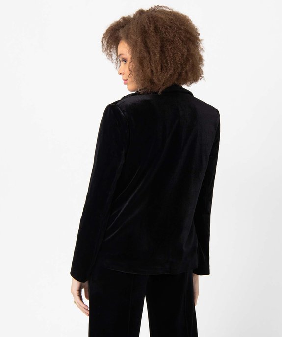 Blazer femme en velours porté ouvert vue3 - GEMO(FEMME PAP) - GEMO