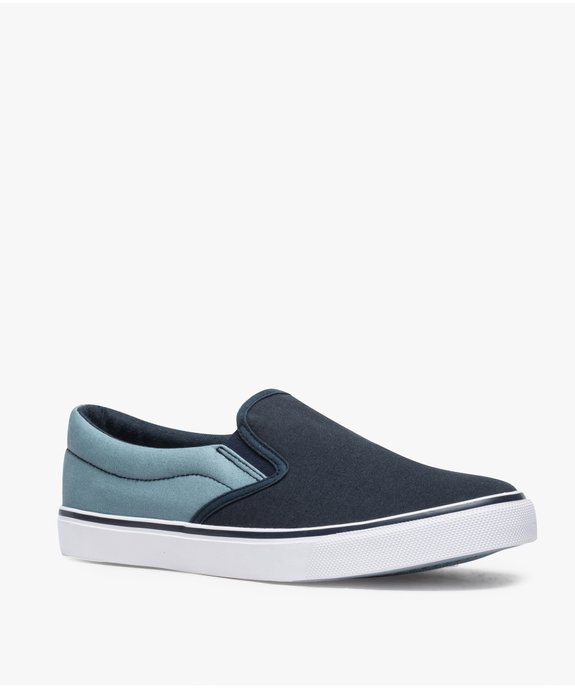 Tennis homme en toile façon slip-on bicolores vue2 - GEMO (SPORTSWR) - GEMO