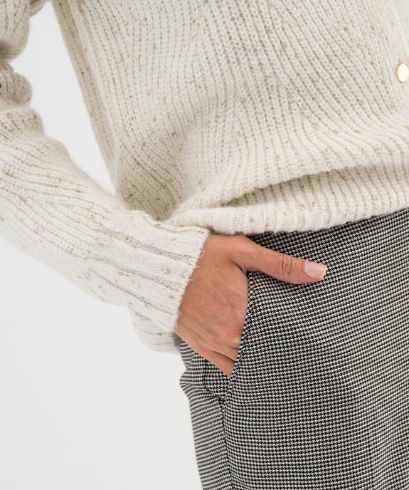 Pantalon en maille à motif pied de poule femme vue2 - GEMO(FEMME PAP) - GEMO