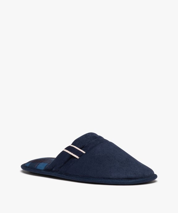 Chaussons homme mules en velours à semelle imprimée vue2 - GEMO(HOMWR HOM) - GEMO