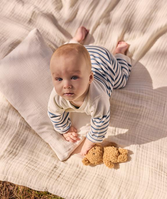 Combinaison en maille à rayures bébé garçon - LuluCastagnette vue4 - LULUCASTAGNETTE - GEMO
