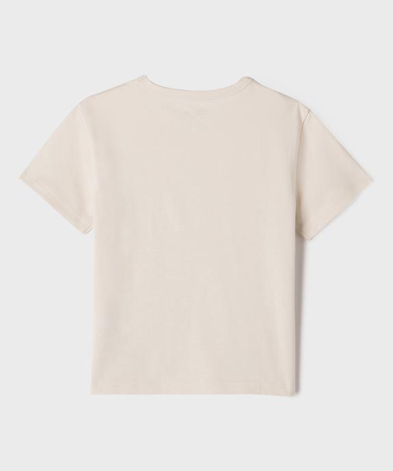 Tee-shirt manches courtes avec motif poitrine garçon vue3 - GEMO (ENFANT) - GEMO