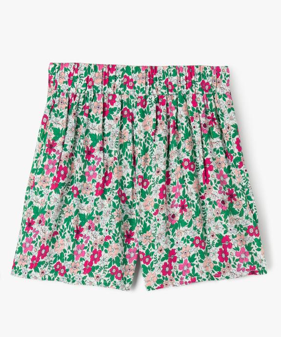 Jupe-short fleurie avec rayures pailletées fille - LuluCastagnette vue3 - LULUCASTAGNETTE - GEMO