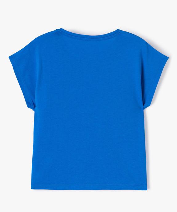 Tee-shirt fille ample à manches courtes avec motif pailleté vue3 - GEMO (ENFANT) - GEMO