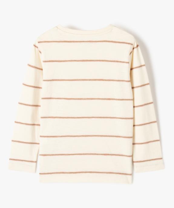 Tee-shirt manches longues rayé garçon vue3 - LULUCASTAGNETTE - GEMO