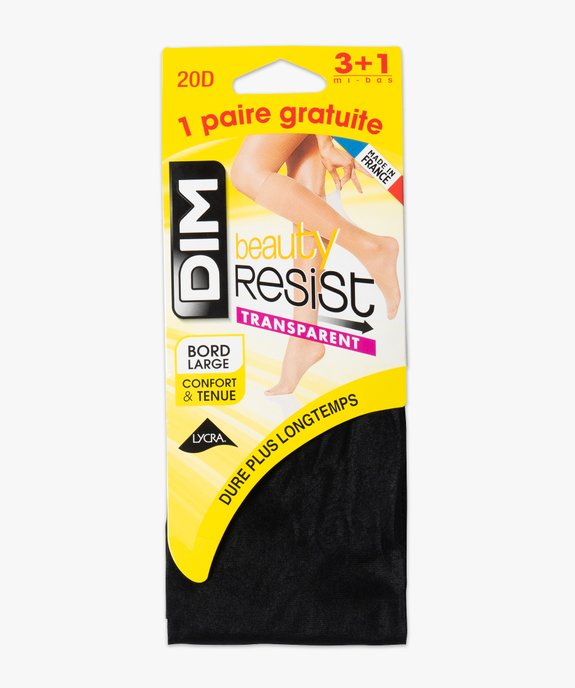Mi-bas femme transparents Beauty Resist (lot de 4) - Dim vue2 - DIM - GEMO