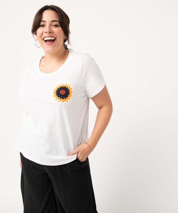 Tee-shirt femme grande taille à manches courtes et poche fantaisie vue6 - GEMO (G TAILLE) - GEMO