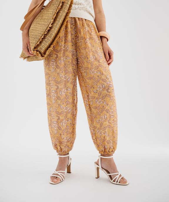 Pantalon sarouel en voile imprimé femme vue1 - GEMO(FEMME PAP) - GEMO