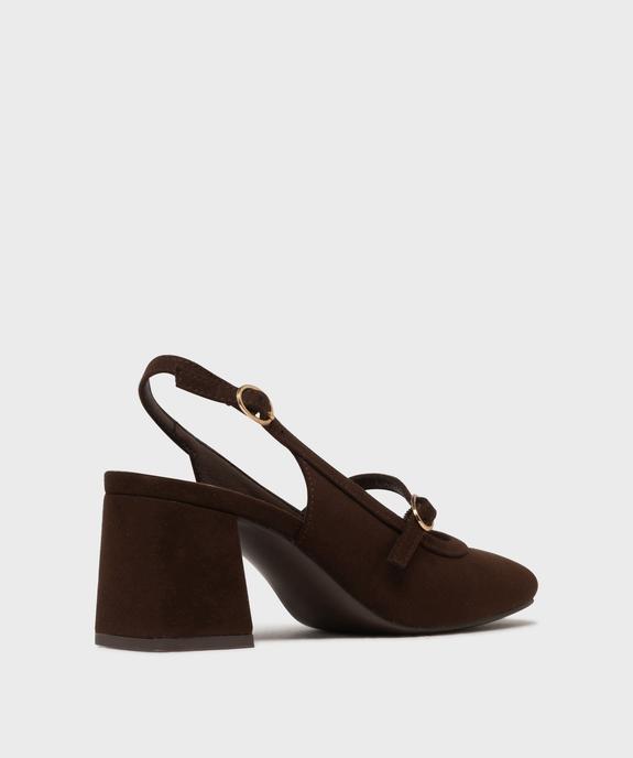 Escarpins slingback à bout carré femme - Follow Me vue4 - FOLLOW ME - GEMO