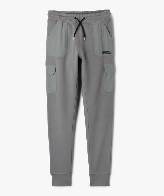 Pantalon de jogging molletonne avec poches en toile garcon gris GEMO