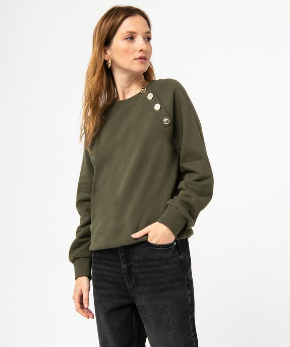 Sweat molletonné avec boutons fantaisie femme vue1 - GEMO(FEMME PAP) - GEMO