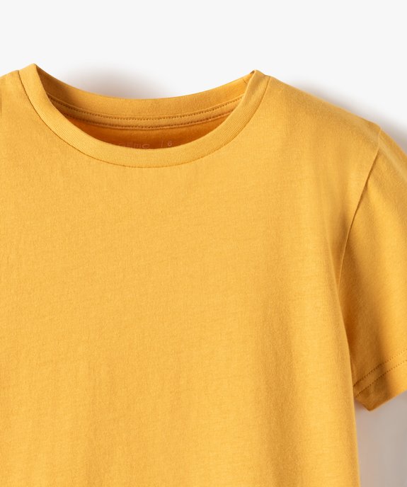 Tee-shirt à manches courtes en coton uni garçon vue2 - GEMO (ENFANT) - GEMO