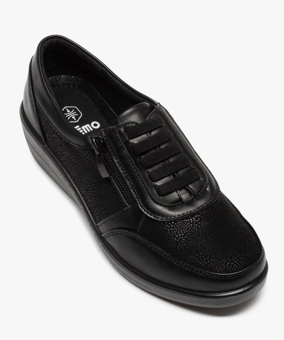 Derbies femme confort à talon compensé fermeture zippée vue5 - GEMO (CONFORT) - GEMO
