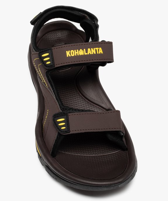 Sandales homme sport à scratch et détails fluo– Koh-Lanta vue5 - KOH-LANTA - GEMO