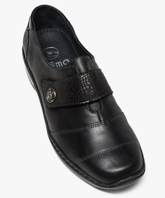 Derbies femme confort en cuir fermeture scratch vue5 - GEMO (CONFORT) - GEMO