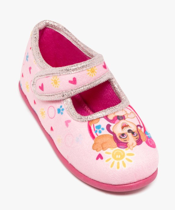 Chaussons fille ballerines avec scratch à liseré brillant - Pat Patrouille vue5 - PAT PATROUILLE - GEMO