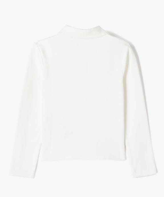 Tee-shirt fille à manches longues et col polo vue3 - GEMO (ENFANT) - GEMO