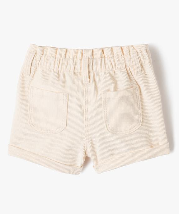 Short en velours à taille élastiquée et revers bébé fille vue3 - GEMO 4G BEBE - GEMO