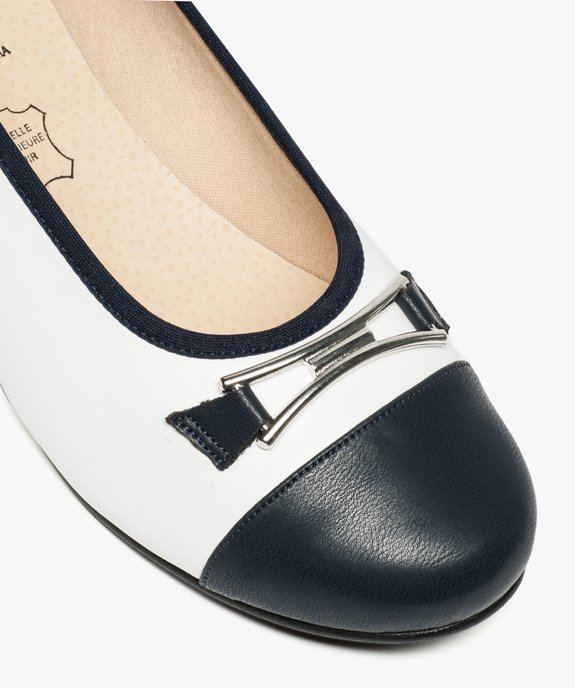 Ballerine femme à talon bicolore vue6 - GEMO (CONFORT) - GEMO