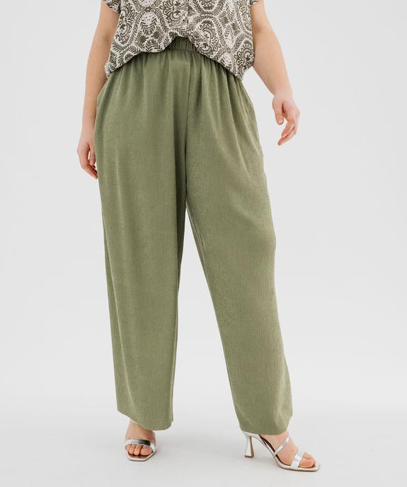 Pantalon fluide en maille extensible femme grande taille vue1 - GEMO 4G GT - GEMO