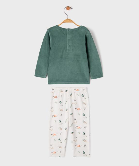 Pyjama en velours 2 pièces à motifs voitures bébé garçon vue3 - GEMO 4G BEBE - GEMO
