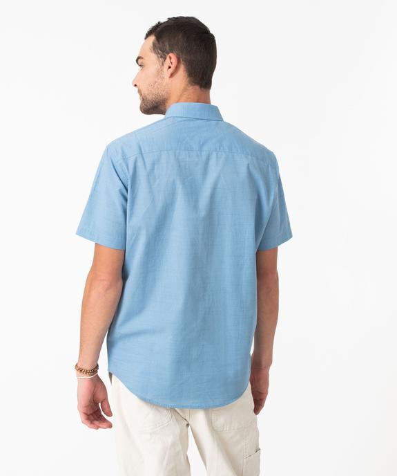 Chemise à manches courtes en coton léger homme vue3 - GEMO (HOMME) - GEMO