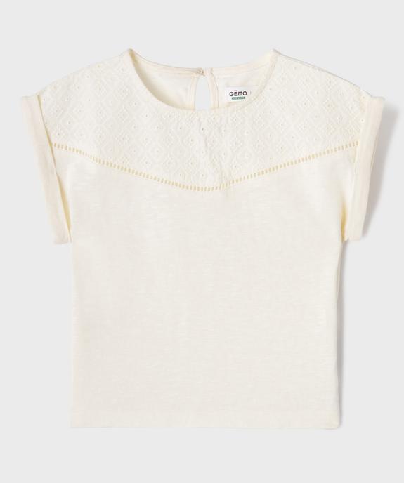 Tee-shirt manches courtes loose à plastron fille vue1 - GEMO 4G FILLE - GEMO
