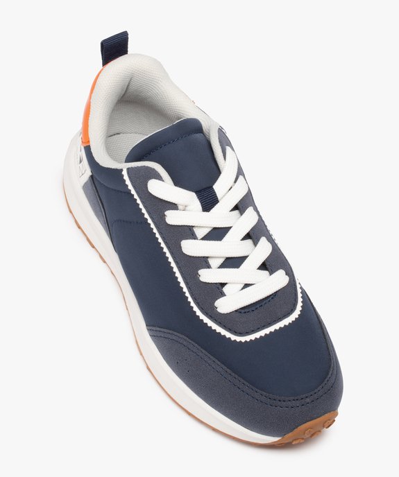 Baskets garçon unies à lacets style retro running vue5 - GEMO 4G GARCON - GEMO