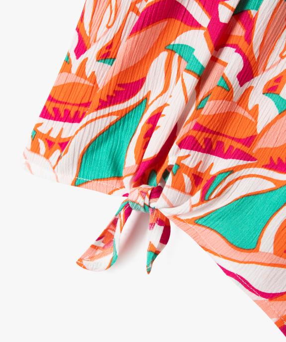 Blouse à manches ballon avec nœud en viscose froissée fille vue2 - GEMO 4G FILLE - GEMO