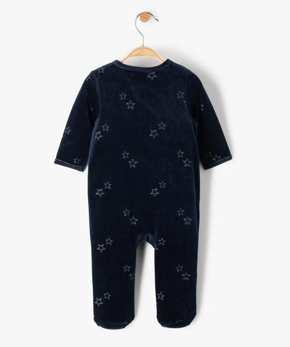 Pyjama en velours ouverture devant avec message  bébé vue4 - GEMO 4G BEBE - GEMO