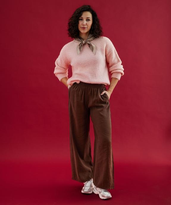 Pantalon large en matière fluide femme vue4 - GEMO 4G FEMME - GEMO