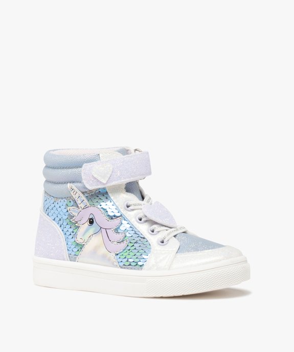 Baskets fille mid-cut licorne avec sequins et paillettes vue2 - LOVELY WINGS - GEMO